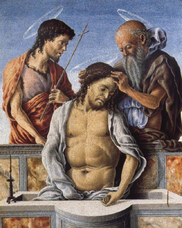 Marco Zoppo THe Dead Christ with Saint John the Baptist and Saint Jerome Norge oil painting art